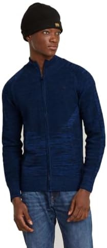 G-Star Homme Pull 3D Biker Zip Through Knitted, Multicolore (imperial blue/salute D25070-C259-G791), L
