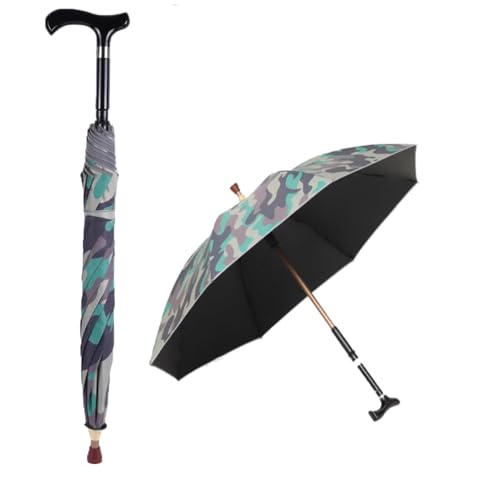 Ergonomiczna laska do chodzenia z automatycznie otwieranym parasolem, wiatroszczelna pomoc dla seniorów, lekkie wsparcie turystyczne z antypoślizgowym uchwytem, wysokość 83 cm
