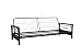 DHP Nadine Metal Futon Frame with Espresso Wood Armrests, Full Size, Mattress Not Included