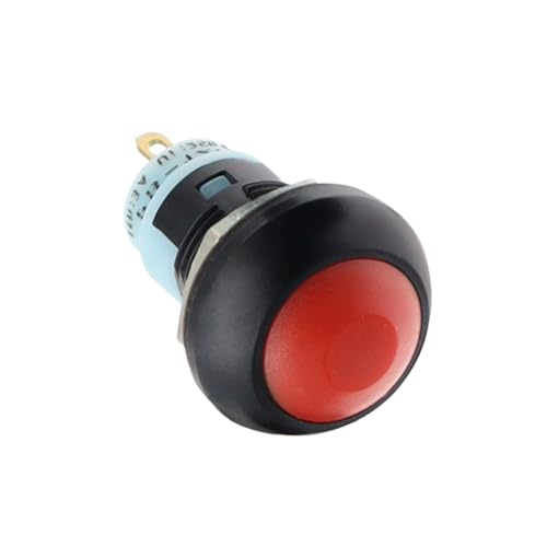 Interruptor pulsador momentáneo rojo de 12 mm para esquemas eléctricos y robótica