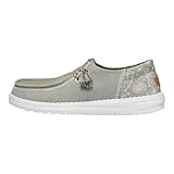 HEYDUDE Wendy Funk Embroidered Floral Olive Size 8, Women’s Shoes, Slip-on Loafers, Comfortable & Light-Weight