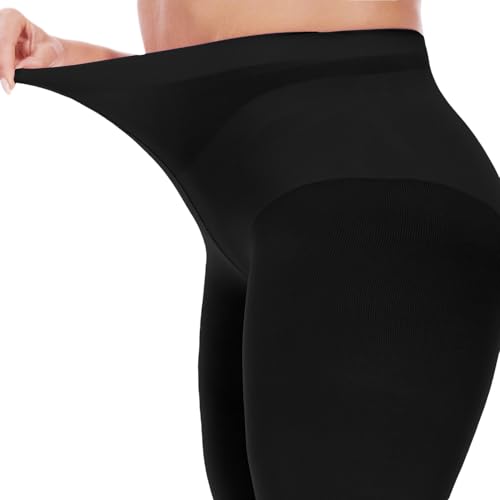 Citystl Women's Opaque Plus Size Tights, 80 Den Black Control Top Tights, Solid Color Soft Microfiber（XL-6XL）4