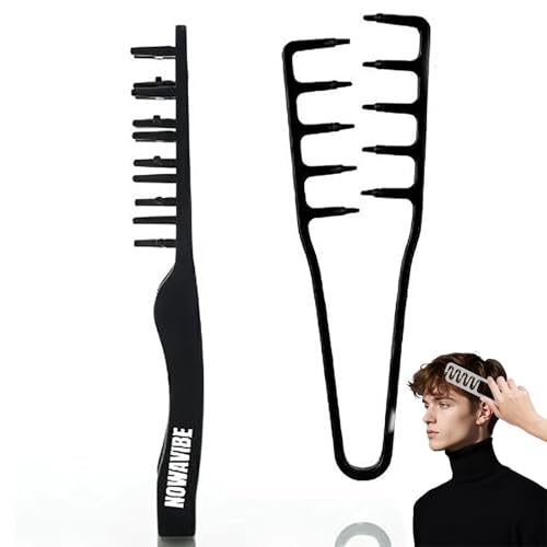 Nowavibe Magic Comb Texture Styling Comb for Men & Women - Instant Volume & Texture No Breakage or Pulling Styles in Seconds - Voluminous Wide-Toothed Hair Comb for All Hair Types (Black)