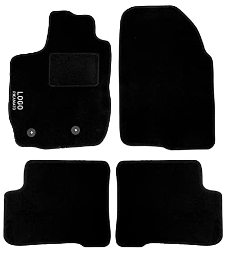 Auto Accessori Lupex Tapis de voiture compatibles pour Duster | Tapis en moquette noire | Logo brodé talonnette et 2 clips de fixation | Accessoires intérieurs Cover