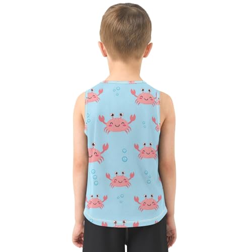 J JOYSAY Ocean Crab Blue Boys Tank Top Sleeveless Muscle Shirts Quick Dry Sport Workout Active Kids T-Shirts 3-15T3