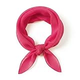 TigerTie Damen Nickituch Chiffon in Pink Halstuch - zartes Accessoire - 50 x 50 cm