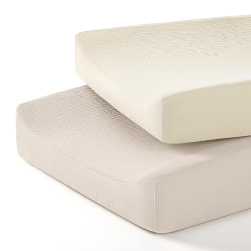 Image of lulumoon Baby Changing Pad Cover: Muslin Diaper Changing Table Pad Cover - Changing Pad Sheets for Girls Boys