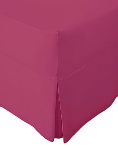 EXTRA DEEP FITTED BED SHEETS NON IRON LUXURY PERCALE COTTON RICH VALANCE FITTED SHEET PLEATED BRUSHED COTTON BEDDING DOUBLE BED SET FLAT SHEET (King, Fuchsia) โ image 1