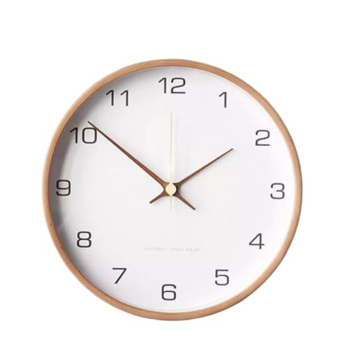 Horloge de Quartz en Bois Massif XJBTBA Horloge Murale Silencieuse Premium