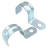 Marvexi 25Pcs 1' EMT Conduit Clamp Rigid Pipe Straps, 1Inch Zinc Plated Steel One Hole Straps Bracket for EMT Conduit Pipe Fixing