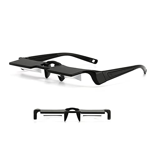 Leichte Prisma-Brille Handy im Bett ​Bett Faule Brille Leichte Spiegelbrille Horizontal liegende Lesebrille 90° Vision Prisma-Brille zum Liegen Lesen und Fernsehen,Schwarz Cover