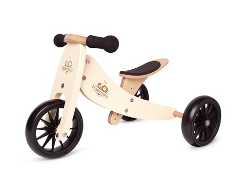 Kinderfeets Vélo d'équilibre en Bois 2-en-1 & Tricycle à partir de 1 an Tiny Tot - Crème