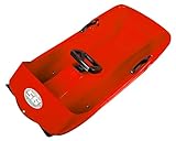 Ondis24 Schlitten mit Lenkrad Super Bob rot 1 Sitzer Lenkschlitten Lenkbob Rennrodel Rennschlitten mit Bremsen Schlitten