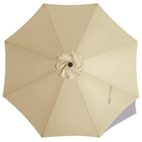 Image of MASTERCANOPY Patio Umbrella 9 ft Replacement Canopy for 8 Ribs-Beige Canopy Only