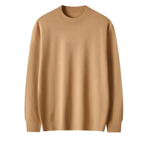 Men Cashmere Blen Round Neck Pullover Loose Solid Casual Top Fall Winter2