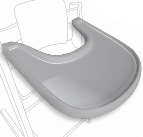 Hochstuhltisch kompatibel mit Stokke Tripp Trapp Stuhl mit leistungsstarker glatter Saugfläche ergonomisches geschwungenes Design Glänzend Grau BPA-frei einfach zu montieren