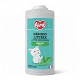 Aimé Désodorisant Litière pour Chat, Senteur Menthe 700ml - Pack de 2