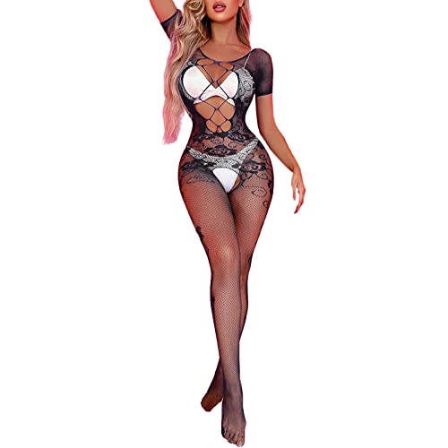 Ropa Interio Sexy Arnes Sexuales Parejas Pequeño Lencería De Malla Con Estampado De Para Mujer Lencería Encaje Malla Fina Ahuecada Medias Seda Regalos Eroticos Ropa Sexy Black One Size