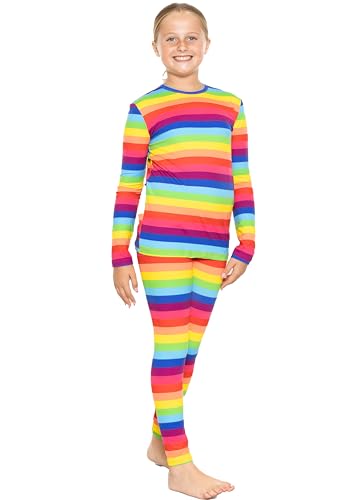 Image of STRETCH IS COMFORT Girls 2 Piece Hoodie Short Sleeve Long Sleeve Crew Neck Top and Leggings Set Kids Thermals Underwear Set