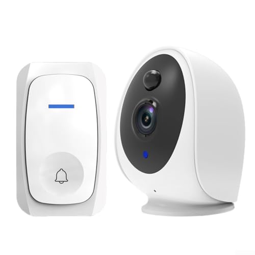 Yhenlovtt Timbre de puerta de video de 25 K al aire libre, con resolución de intercomunicador, monitoreo de cámara para el hogar, interior y control remoto, compatible con Twoway