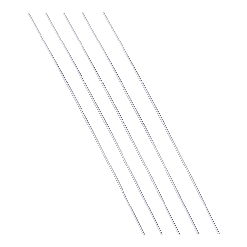 Image of Bettomshin 5Pcs ABS Rigid Plastic Hard Tube Round Tubing 0.12 inchOD x 19.69 inch Length for Garden Aquarium Agricultural White