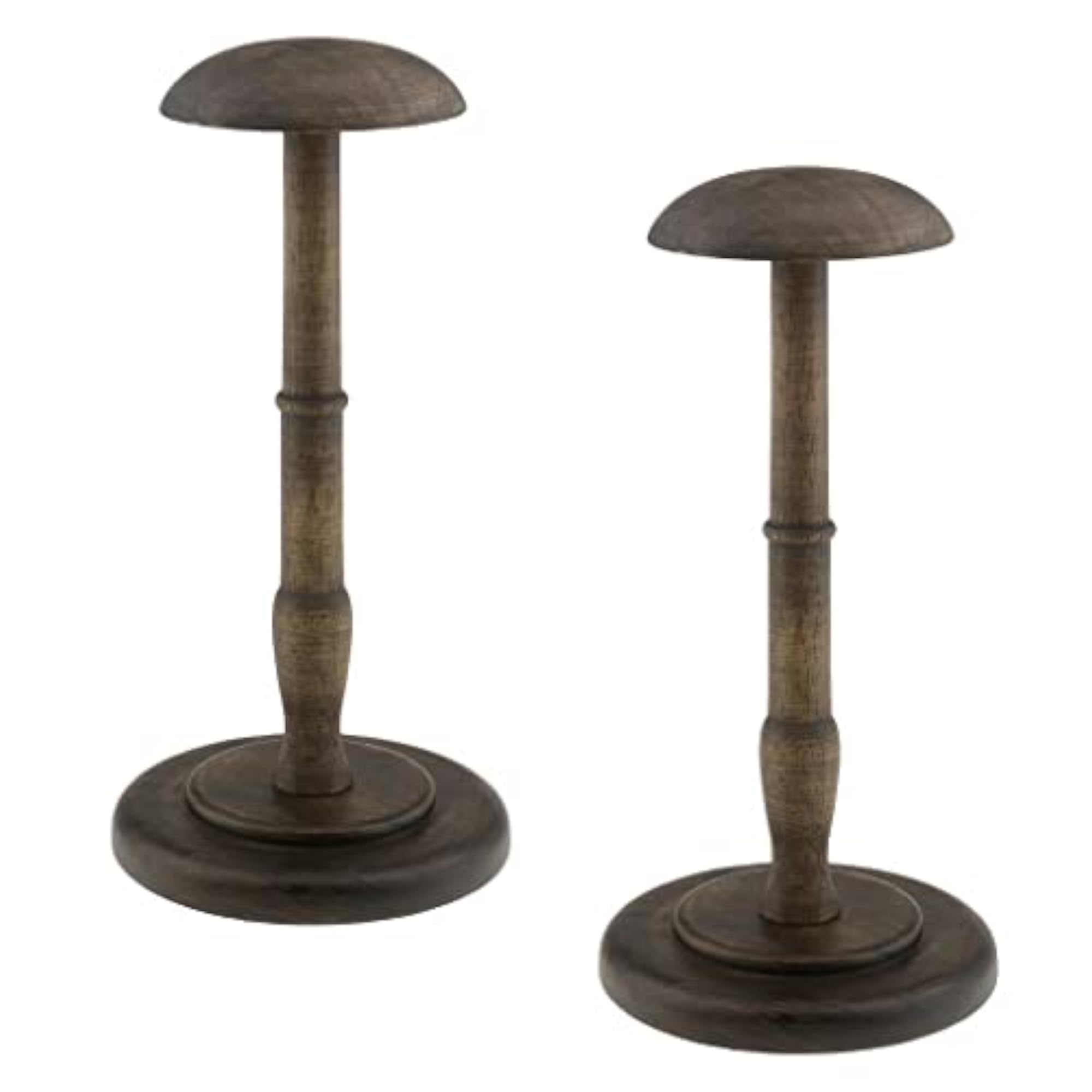 2 Pcs Dome Shaped Wooden Cap Hat Holder Display Stand