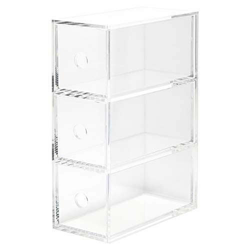 Muji Acrylic 3-Drawer Storage Box, 8.7 cm Width x 17 cm Depth x 25.2 cm Height