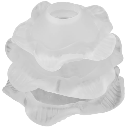 Garneck 三層花瓣ガラス壁灯シェード口径 小型フロアランプカバー 層状デザインで目を保護 インテリア用ライトカバー