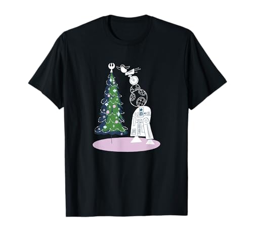T-shirt Star Wars Christmas Droids vêtement de Noël en coton imprimé