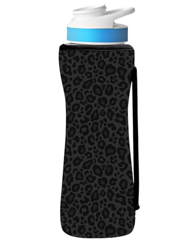 SLEILIN 22oz Cute Printed Sleeve Compatible With Cirkul Water Bottle For Plastic And Stainless Steel Bottles 22oz Neoprene Sweat-Wicking Material Insulated Cover Designed With Handles (Black Panther)