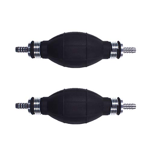 2Pcs Bulb Type Rubber Fuel Transfer Vacuum Fuel Line One Way Fuel Valve Fuel Pump Line Hose Hand Primer Gasoline Petrol Diesel Pump For Marine Boat 6mm 9001080A (5/16)