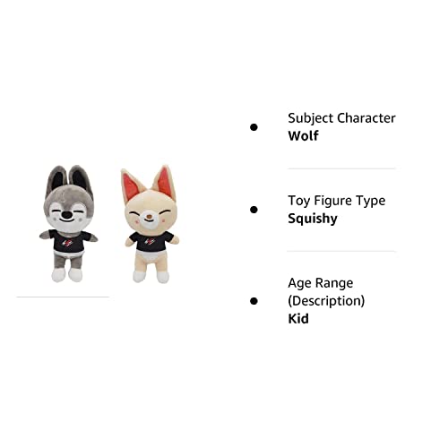 Subact 2 Pcs Stray Kid Plush Doll, 8.3In Stray Kid Plush Toys For Kids Fans Gifts. (Wolf Chan+Fox) #TOP5