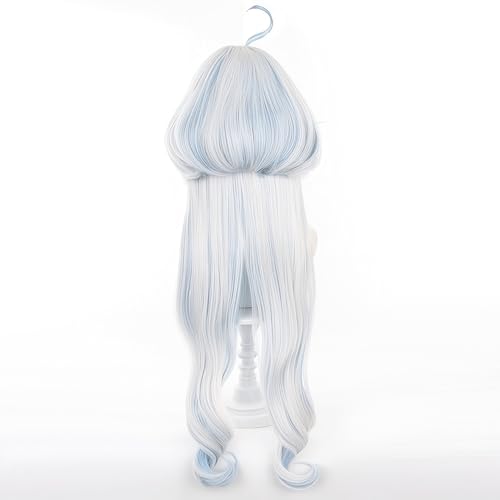 Image of furina Focalors wig for genshin Detachable Hairpieces Hair white and blue Wig With Wig cap
