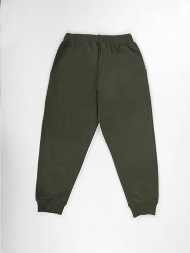 Image of KiddoPanti Boys Solid Fleece Track Pants | Cotton Poly Fleece Fabric | Ankle Length Bottom Rib | 2 Front Patch Pocket | Elastic Waist & Drawcord | Jogger Track Pants for Boys