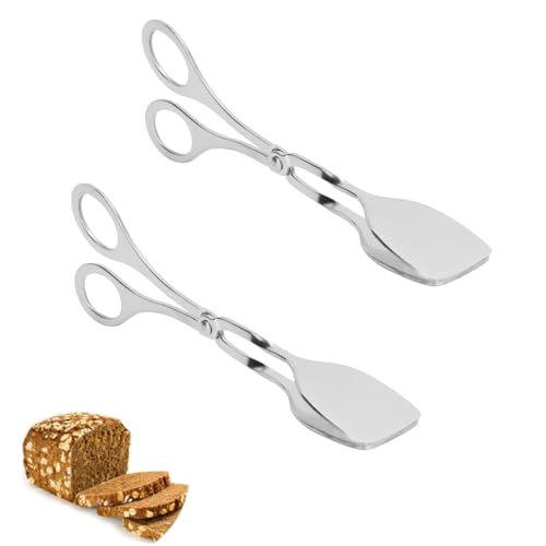Ensalada de 2 piezas de ensalada, clip de pan de acero inoxidable para servir pinzas para buffet que sirve a las tijeras de alimentos