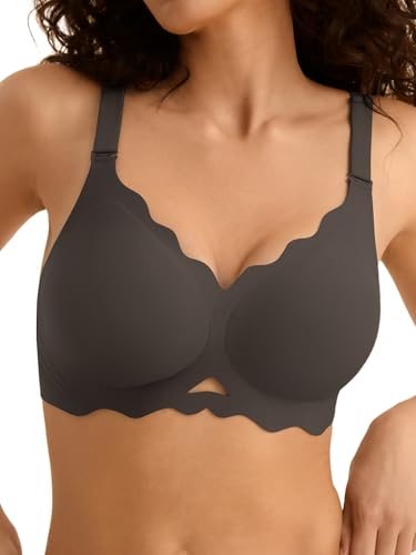 Jelly Bras for Women with Support - S-3XL Wireless Seamless T-Shirt Bra No Underwire Full Coverage Comfort Bralette