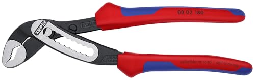 KNIPEX Alligator Wasserpumpenzange schwarz atramentiert mit Mehrkomponenten-Hüllen 180 mm, 88 02 180