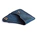Handmade Leather Card Holder with Snap Closure - Ultra-Thin Minimalist Front Pocket Wallet, Hand-Stitched Genuine Leather Simple Card Case for Men & Women(Blue)