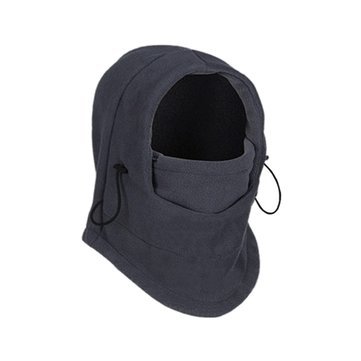 Thermal Fleece Balaclava Hat Hood Ski Bicycle Motorcycle Racing Face Mask Neck Helmet Cap- Grey