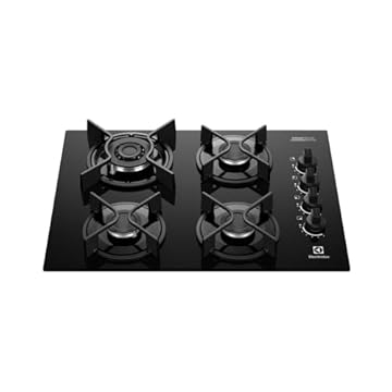 Electrolux Cooktop 4 Bocas a Gás Electrolux Mesa Vidro Experience Tripla Chama e Grade de Ferro (KE4GC) Bivolt