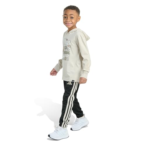 adidas Boys 2-piece Long Sleeve Hooded Graphic Cotton Tee & Jogger Set4