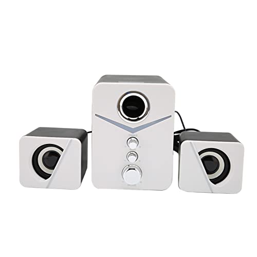Altavoz Bluetooth para computadora con graves profundos D-221 blanco