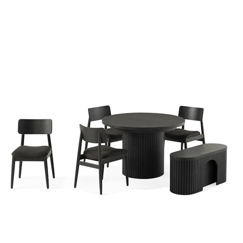 Transformer Table Round Dining Table Set, Black - image 9