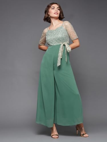 Image of Miss Chase Women's Self Design Cut-Out Georgette Jumpsuit