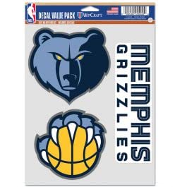 Autocollants multi-usage Memphis Grizzlies NBA WinCraft taille unique pour fan de basket