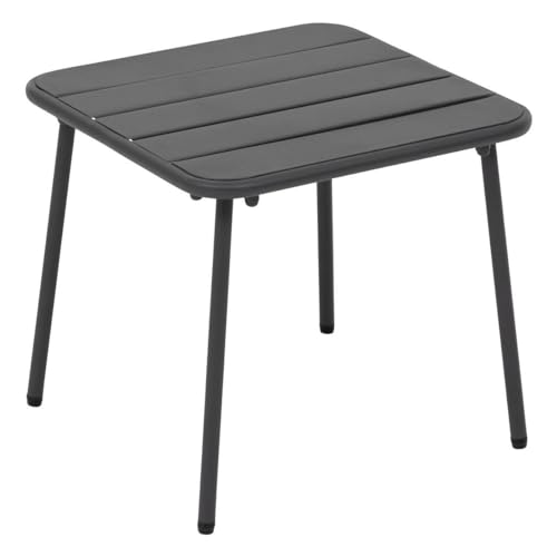 Hespéride - Table Basse de Jardin carrée Phuket Graphite en Acier traité en époxy