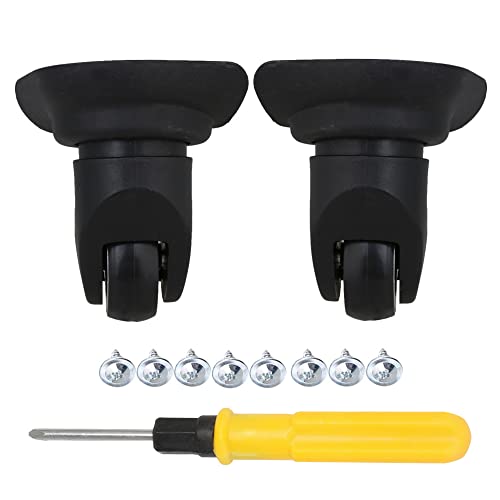 1 Pair Replacement Wheels 360 Swivel Suitcase Casters for Luggage Black (W013)