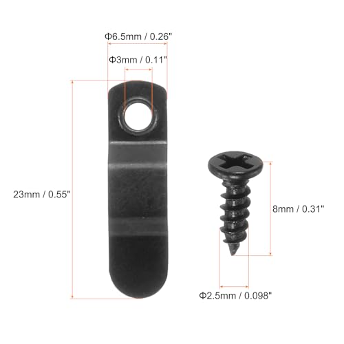 Image of HARFINGTON 100Pcs Picture Frame Backing Hardware Clips with 100Pcs Screws Photo Frame Turn Button Fastener Picture Frame Backing Clips for Craft Hanging Pictures, Black