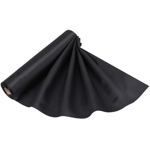 Rotolo di tessuto di raso nero, 20 m x 29 cm, tessuto in poliestere setoso lucido per decorazioni di nozze, fiocchi, fasce per sedie, confezioni regalo, cucito fai da te e artigianato festivo