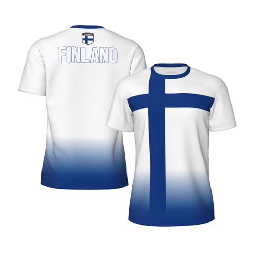 DABOYOZHZH Finland Flag Mesh T-Shirt for Sports & Fitness